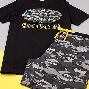 Pijama de pierna corta o larga con logotipo de Batman para hombre