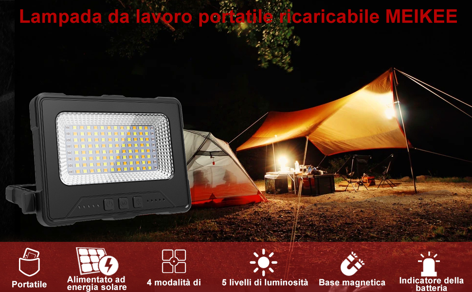Meikee - Luz de trabajo LED para camping 