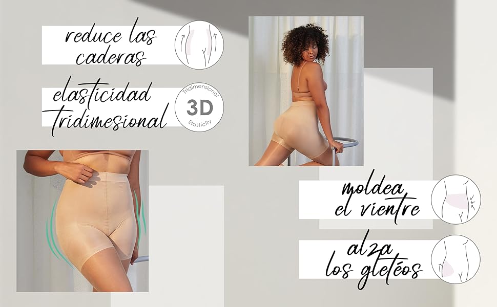 Media natural Reductora, Medias naturales moldeadoras, Pantys naturales moldeadores,