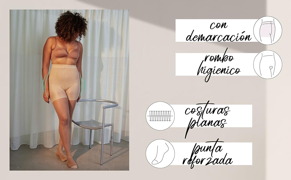 Medias naturales reductoras, Pantys naturales Reductores, Panty natural Reductor, Media natural