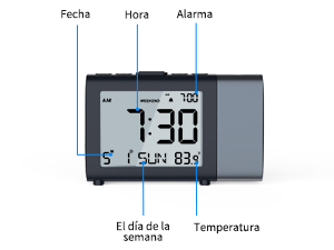 MeesMeek Reloj despertador de proyección para dormitorio