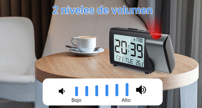 MeesMeek Reloj despertador de proyección para dormitorio