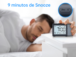 MeesMeek Reloj despertador de proyección para dormitorio