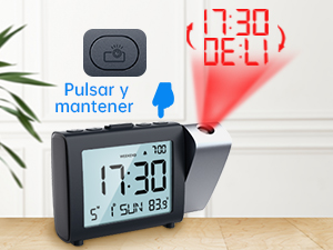 MeesMeek Reloj despertador de proyección para dormitorio