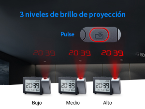 MeesMeek Reloj despertador de proyección para dormitorio