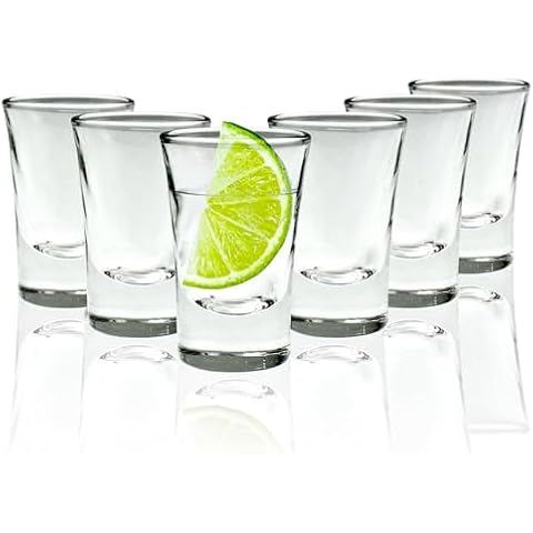 volila Vasos de Chupito - Vasos Chupito de con Base Resistente - Vasos Chupito Originales Transparentes, Ideales para Digestivos, Chupitos Bomba, Chupitos Flameados y Más (Clear 25ml - 6 Pack)