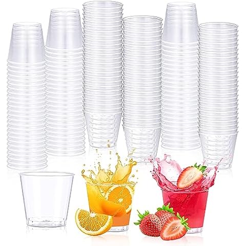 Elepl 200 Piezas Vasos Chupito Plastico 30ml Vasos Plastico Duro Vasitos Aperitivos Transparente Reutilizable para Fiestas Cumpleaños Picnic Barbacoa Eventos