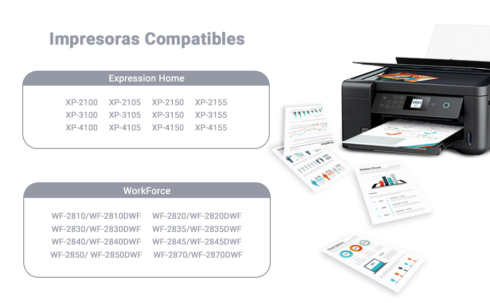 Son compatibles con los siguientes modelos de impresora