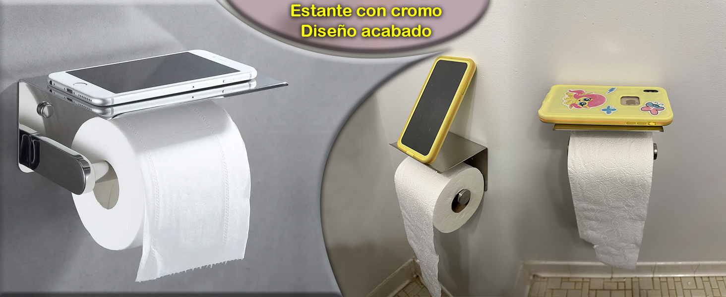 Cromo, adhesivo,montado en la pared,Estante,tornillos,portarrollos de baño, perforación, adhesivo 3M