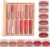 12 Colores Pintalabios Líquido Permanente Rosa Nude Brillo de Labios, Labiales Liquidos Mate Larga Duracion, Hidratante Rojo Gloss Labios Set Maquillaje para Mujer Regalo Cumpleaños San Valentín