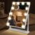 Yontwe Espejo Hollywood con iluminación LED Tipo C y Puerto de Carga USB 12 Luces atenuadoras Espejo de Maquillaje con 3 Modos de luz con iluminación Espejo Hollywood Montaje en Pared Blanco 40x30cm