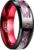 NUNCAD 8mm Anillo de Tungsteno Negro con Dragón Celta Plateado Fibra de Carbono Rojo y Zirconia para Mujer Hombre Banda Boda Compromiso Ocio Vida Cotidiana Talla 11.75-37.5