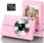 Cámara de Fotos, 1080P Cámara Digital 44MP Cámara Digital Compacta Camara Fotos Digital Recargable de 2,4 Pulgadas con Zoom Digital de 16x y 1 Pilas para Niños, Niñas y Principiantes-Rosa