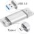 leizhan Memoria USB Tipo C 256GB USB 3.0 Pendrive OTG 2 in 1 USB Flash Stick Tipo-C para Samsung Huawei Android PC -256GB（Plateado）