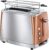 Russell Hobbs Tostadora Luna Copper – 2 Ranuras Cortas y Anchas, Tostador para 2 Rebanadas, Bandeja Recogemigas, Calientapanecillos, Función Cancelar y Descongelar, Acero Inoxidable y Cobre – 24290-56