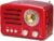 PRUNUS J-160 Am/FM/SW Radio Vintage, Radio Portatil Pequeña Bluetooth, Radio Retro con Reproductor USB/TF/AUX, Transistores Radio con Excelente Recepción, Radio Bateria Recargable de 1800mAh(Rojo)