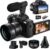 Cámara Digital monitch 4k para fotografía y vídeo,48mp , con Pantalla volteada de 180 °, Zoom Digital 16x, Lente de Gran Angular y microdistancia de 52 mm, 2 baterías, Tarjeta TF de 32 GB