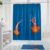 Cortina de ducha azul tejido antimoho | Cortina de ducha decorativa con un bonito diseño náutico de medusas, un bonito accesorio para tu espacio de ducha | Cortina de baño lavable a máquina