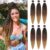 DT CHERYL 6pc 66cm Pre-Stretched Easy Trenzas Extensiones de Pelo Yaki Braiding Twist Crochet Hair Profesional Fibra Sintético para Trenzas Africanas Box Braids (1B/30/27)