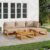 Festnight Conjunto Muebles Jardin Exterior 5 Pzas, Sofa Jardin Exterior con Cojines, Conjuntos de Jardin de Madera, Muebles Terraza, Sofa Exterior Ajustable, Mobiliario Exterior Modular, Gris Taupé #1