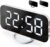 Virklyee Despertador Espejo, Reloj Despertador con Pantalla LED con Función Snooze, Sensor Fototérmico Inteligente Ajuste de Brillo automático, 2 Puertos de Salida USB, 12/24H (Blanco)