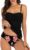 Yutdeng Trajes de Baño Mujer 2 Piezas Tankini Bandeau con Tirantes Desmontable Bañador sin Tirantes Bikini Push Up con Tanga Tankinis Mujer Tallas Grandes Bañador Vientre Plano