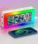 Zawaer Reloj Despertador Digital, LED Espejo Grande Pantalla,Reloj Despertador De Color RGB para Dormitorio,Alarma Dual con Días De Semana/Fin De Semana,Puerto De Carga USB,Despertador,Extra Fuerte