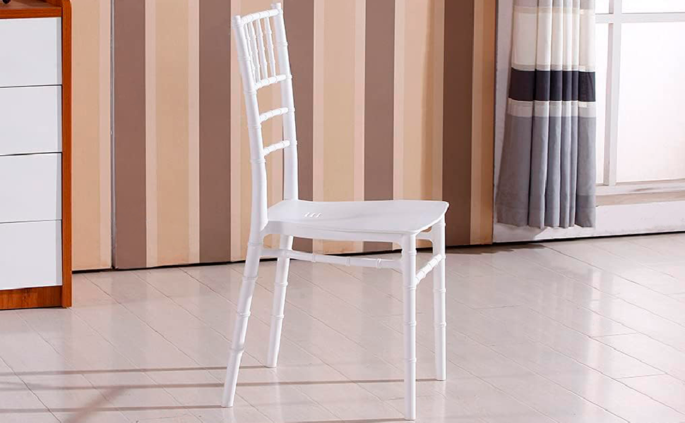 4 Sillas Modelo Chiavari o Tiffany en Color Blanco