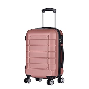 T-LoVendo Juego de 3 Maletas Set Trolley Maleta Cabina Neceser ABS Candado 4 Ruedas, detalles.