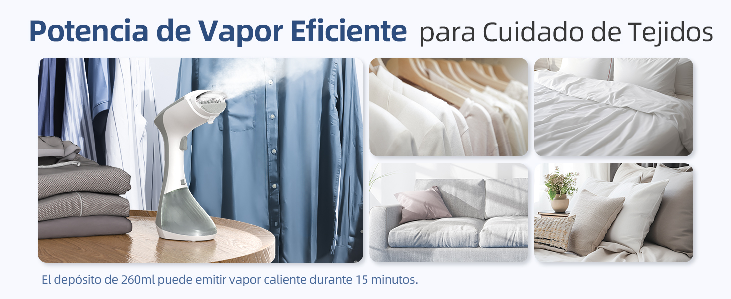 Potencia de Vapor Eficiente para Cuidado de Tejidos