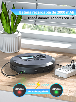 discman cd portatil con altavoces y transmisor FM