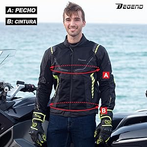 táctil cuero regalo seguridad moto chaqueta ropa protección accesorio homologado impermeable