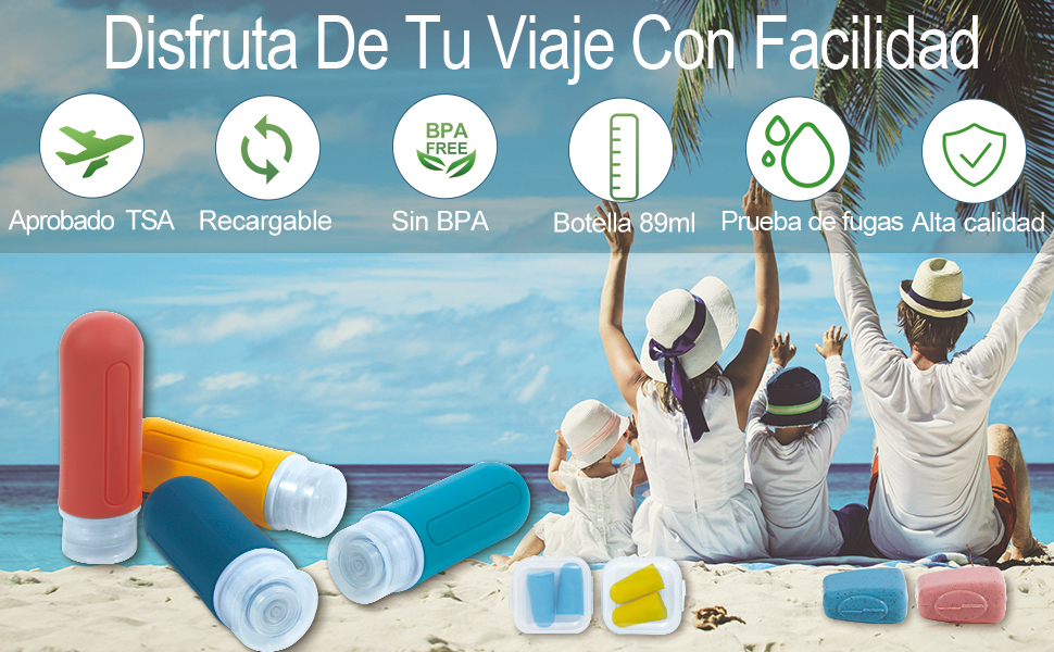 botes viaje rellenables 89ml 100ml