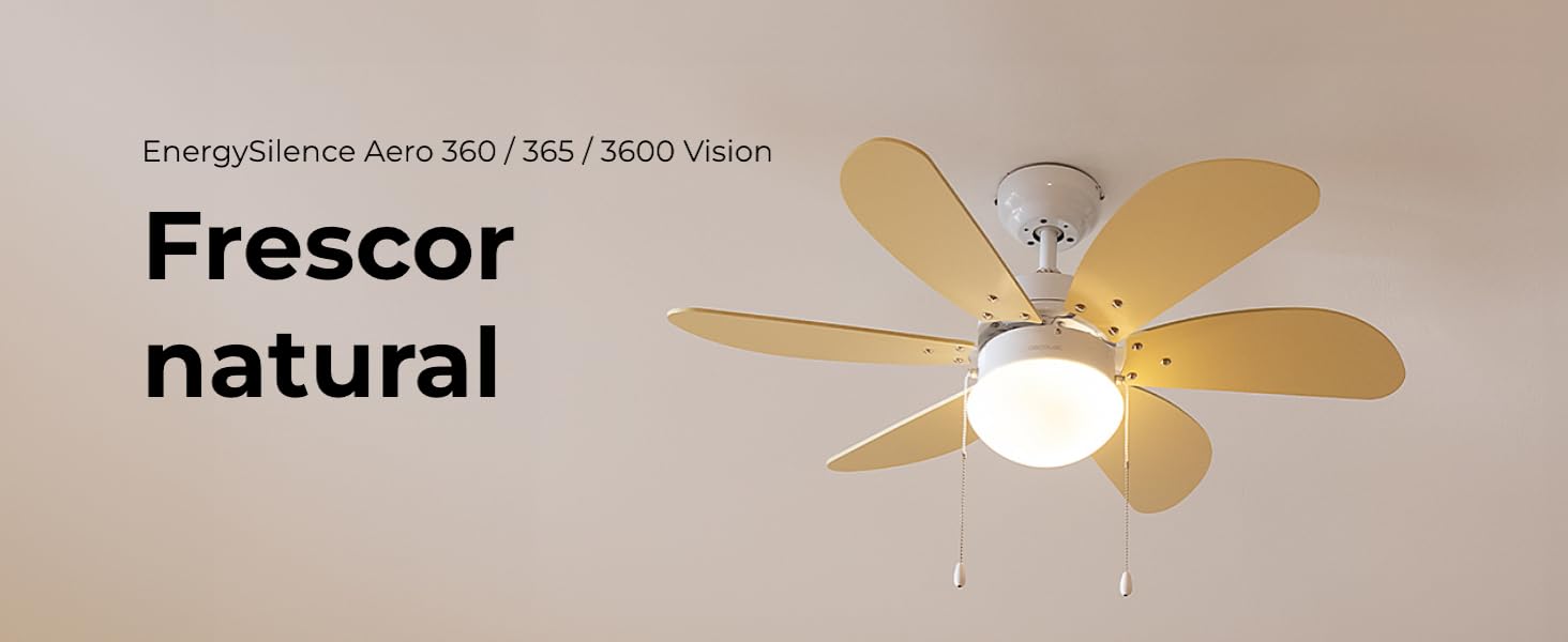 ventilador de techo con luz led ventiladores lampara aspas silencioso dormitorio Cecotec ceiling fan