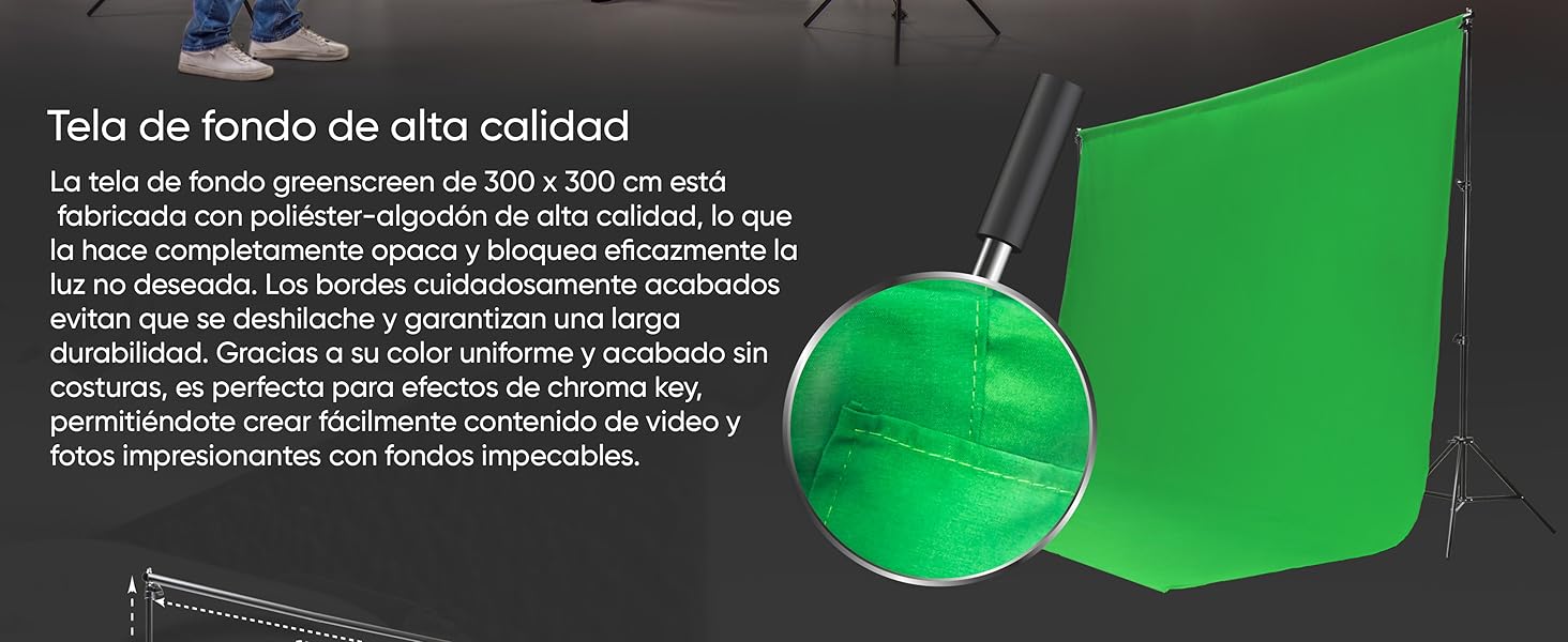 Kit de Fotografía – Fondo Fotografia – Green Screen – Soporte de Fondo