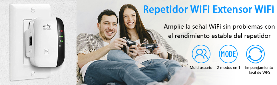 Repetidor WiFi, Extensor de Red, Inalámbrico Ampliardor Señal