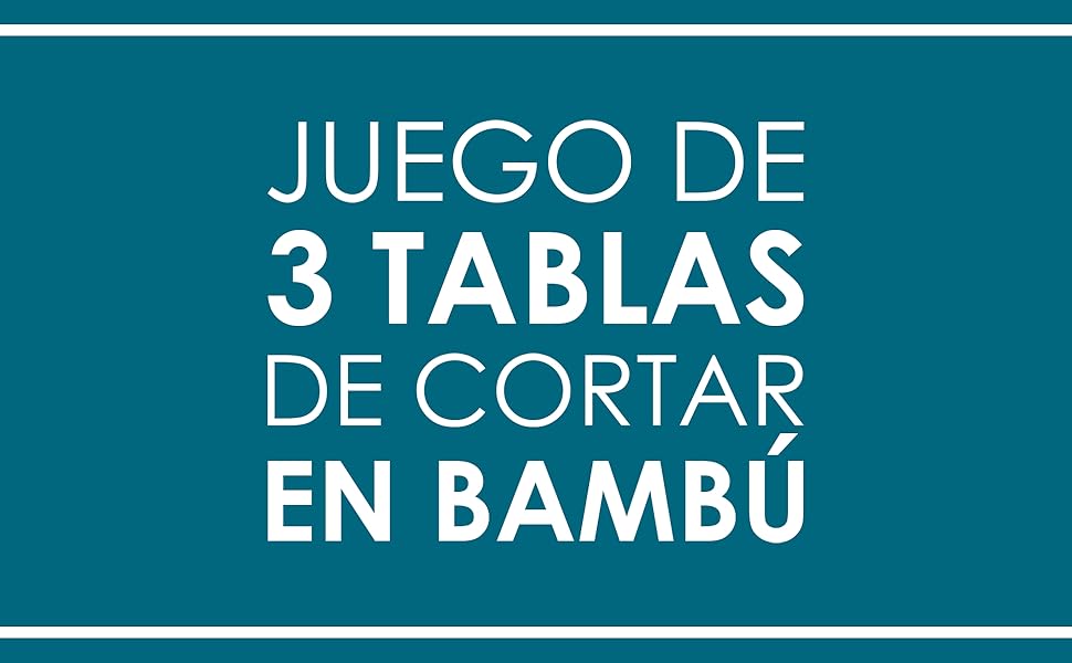 Juego de 3 tablas de cortar en bambu