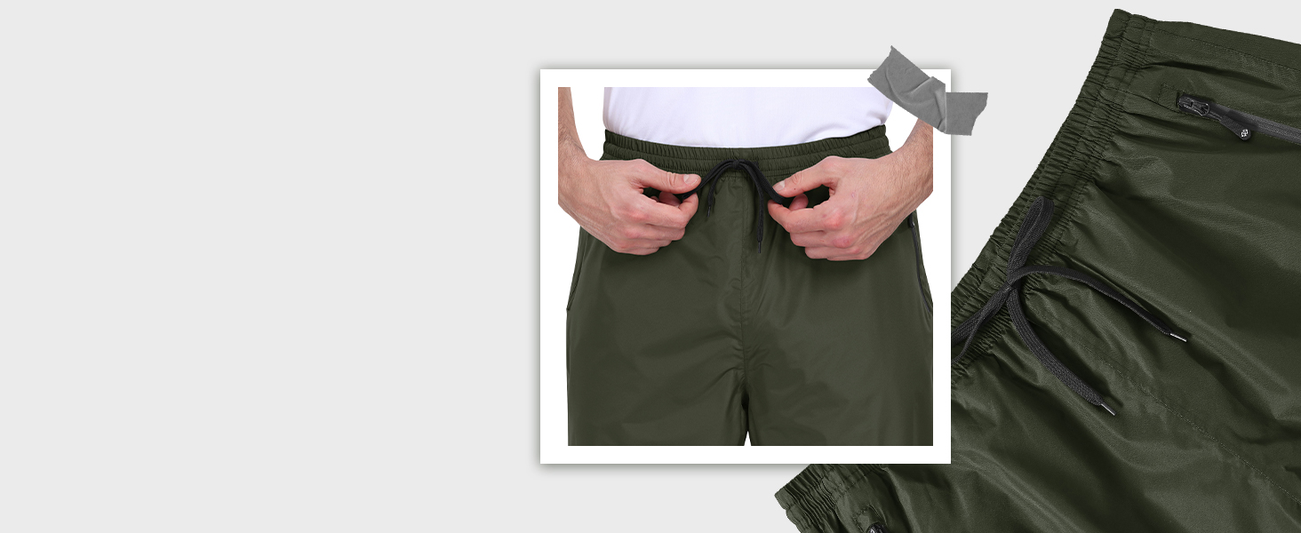 MoFiz Pantalón de Lluvia Hombre Impermeable Sobrepantalón Pantalones de Senderismo con Bolsillos