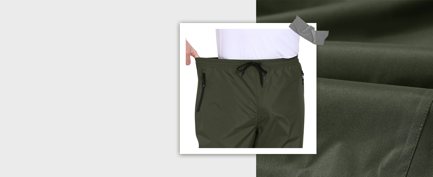 MoFiz Pantalón de Lluvia Hombre Impermeable Sobrepantalón Pantalones de Senderismo con Bolsillos