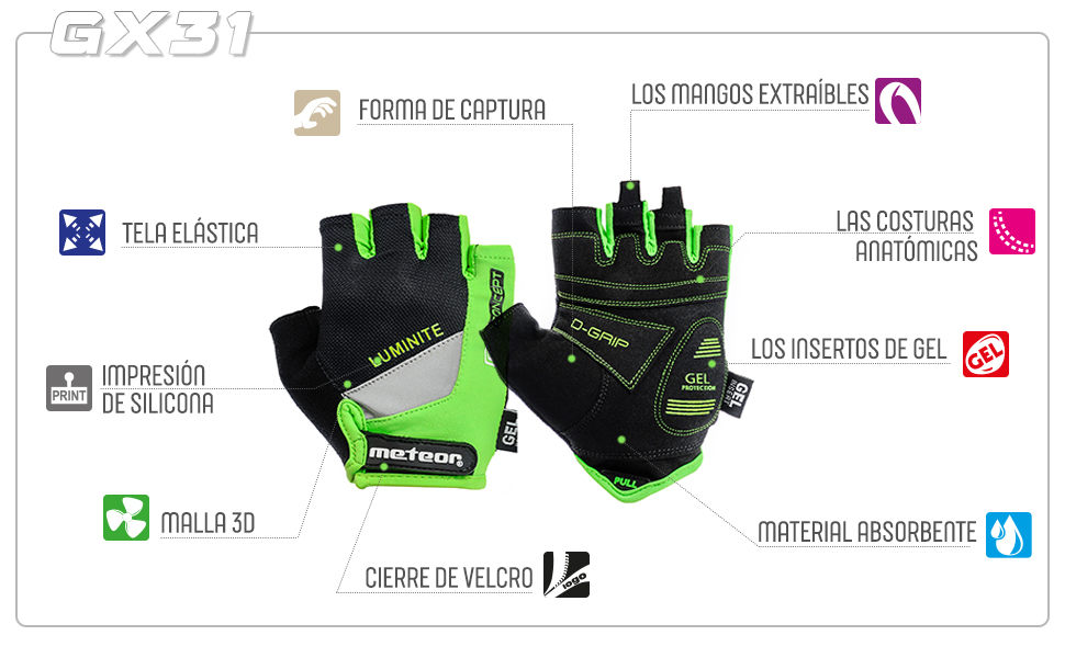 guantes ciclismo bicicleta hombre mtb gel montaña bici montana mujer moto carretera equipacion niño