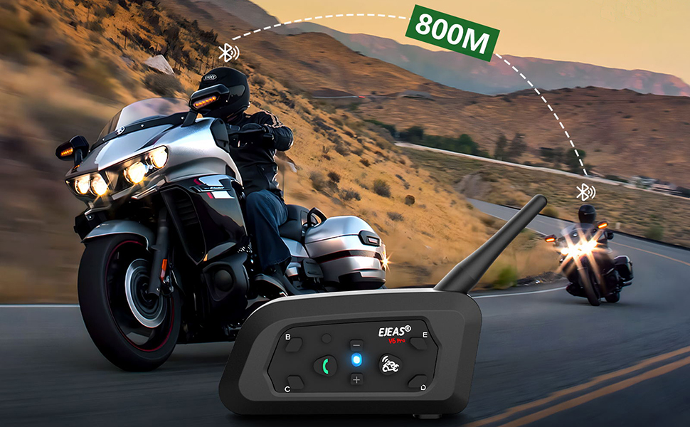 EJEAS V6 Pro+ Motorcycle Helmet Bluetooth Intercom