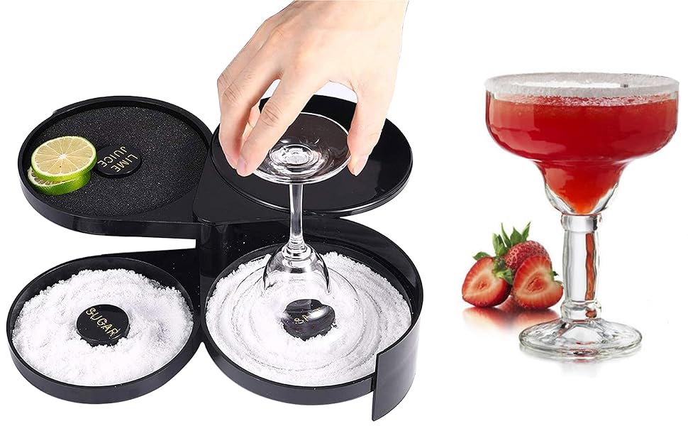 Salter para margarita,Borde de sal de azúcar Limón Copa Cóctel Margarita Bartender Tool