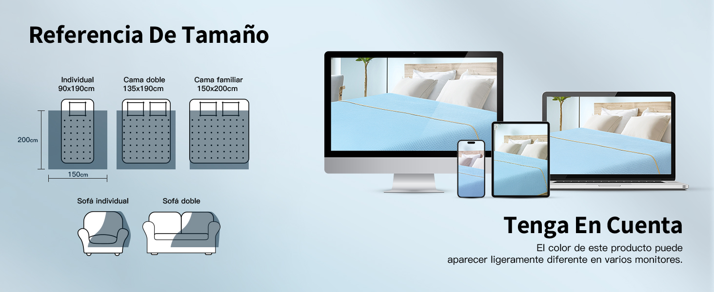 La manta refrigerante de 150 x 200 cm se puede utilizar como manta de sofá y manta de cama.