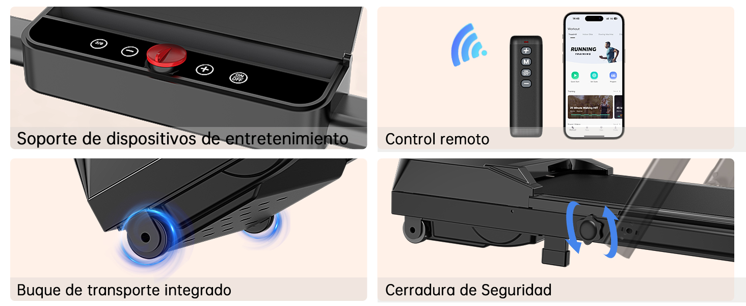 Cinta de Correr Plegable 2 en 1-2.5HP Cinta de Correr Eléctrica Debajo del Escritorio