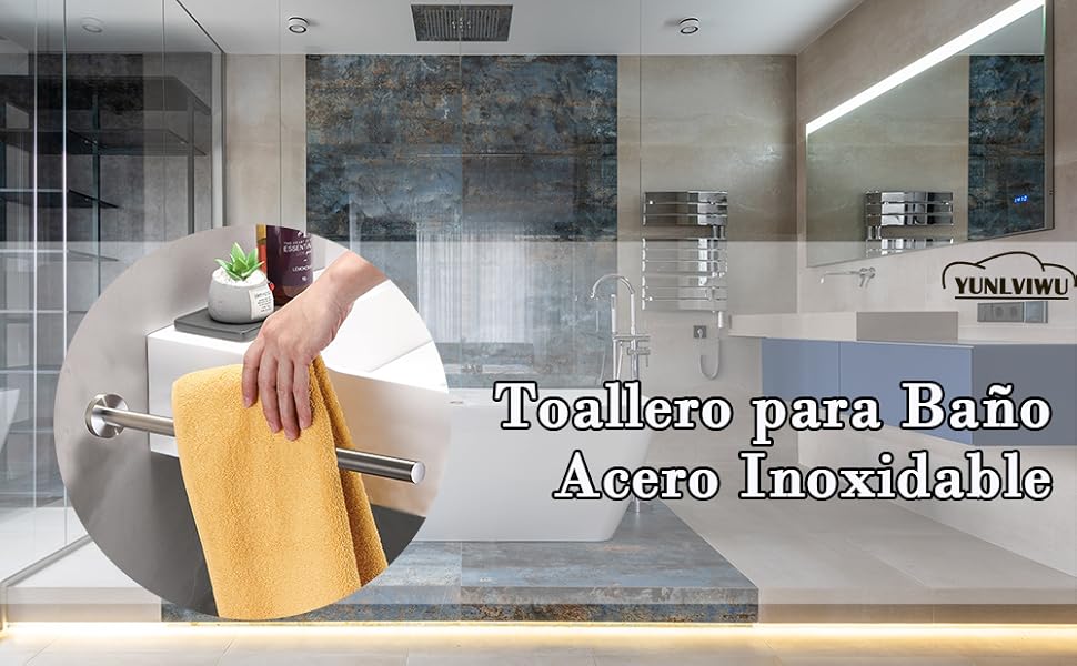 Toallero Barra para Baño Acero Inoxidable