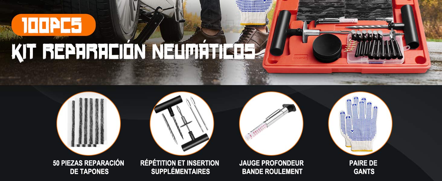 kit reparación neumáticos coche