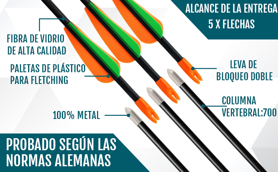 alcance de la entrega 5 x flechas