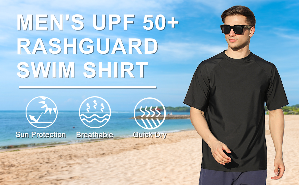 Camiseta Proteccion Solar Hombre Manga Corta Anti UV Surf Natacion Playa Baño Agua S M L XL 2XL