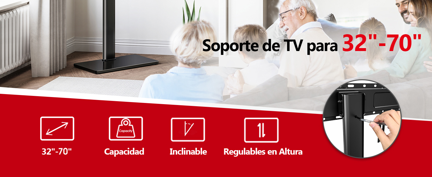 AOKCOS Soporte de suelo para TV televisores de 32 a 55, 65 y 70 pulgadas