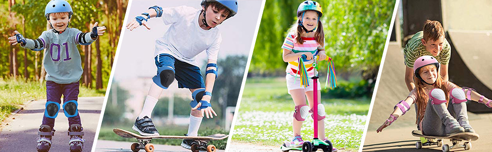 Juego de rodilleras para niños - Adecuado para niños de 3 a 7 años 